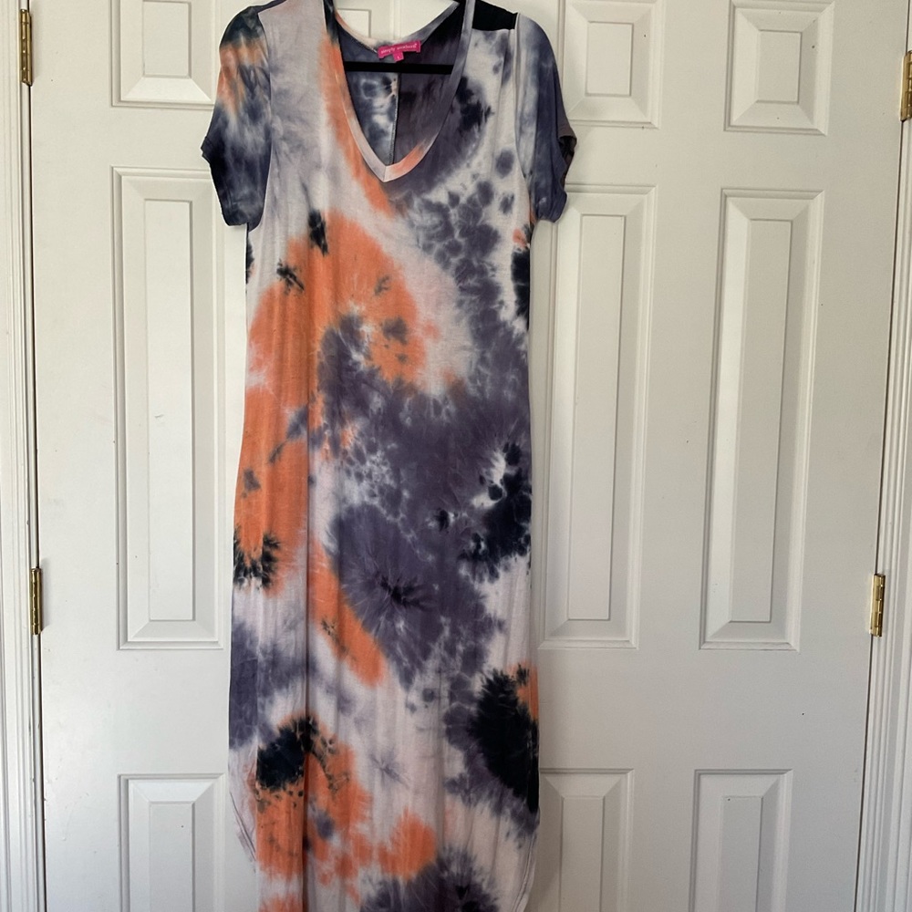 Floor length tie dye dress